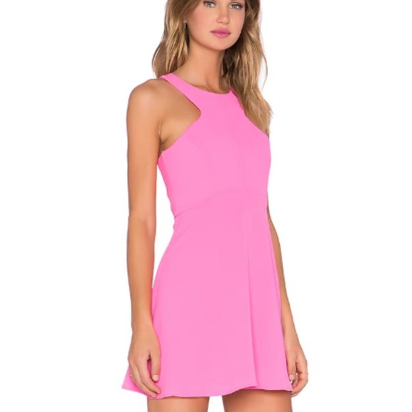 NBD x NAVEN TWINS BELIEVE ME SKATER DRESS IN FUSCHIA (S) - Picture 2 of 7